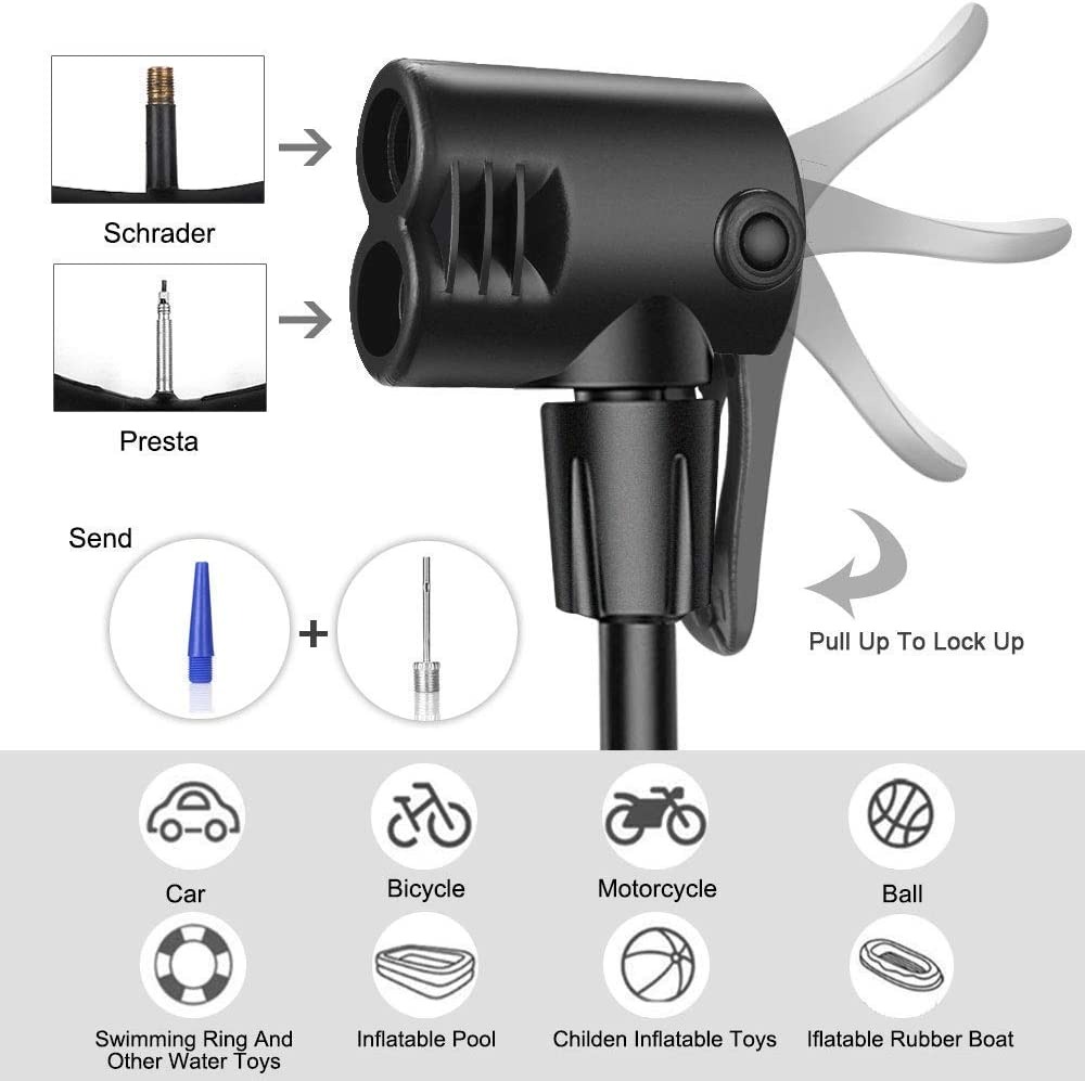 High Pressure Foot Air Pump – Mini Heavy-Duty Bicycle & Car Pump - Image 3