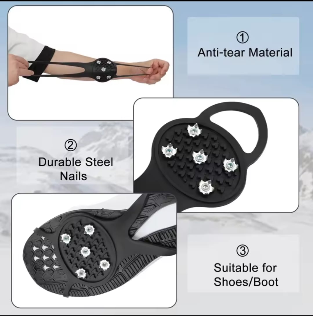 5 Studs Anti-Skid Ice Snow Crampons for Shoes & Boots - Image 2