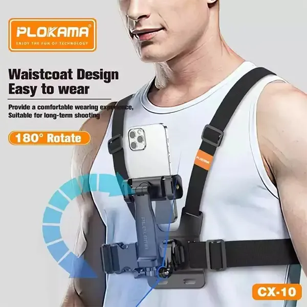 PLOKAMA CX10 360° Action Camera & Phone Chest Mount Holder - Image 4