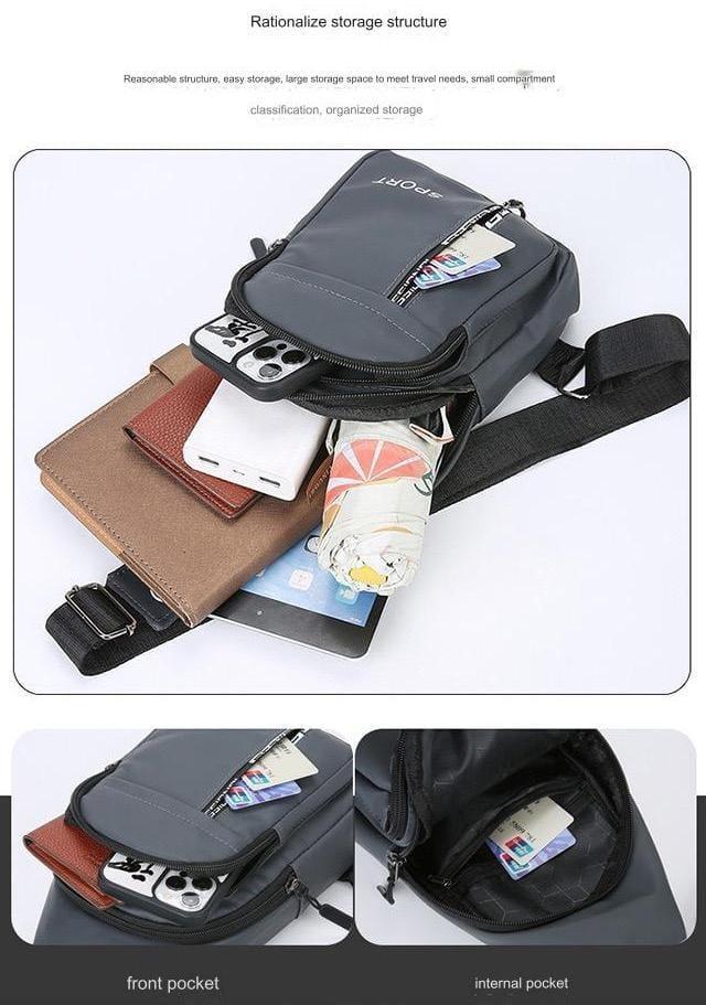 Premium Men’s Tactical Chest Sling Bag for Travel & Hiking - Black - Image 6