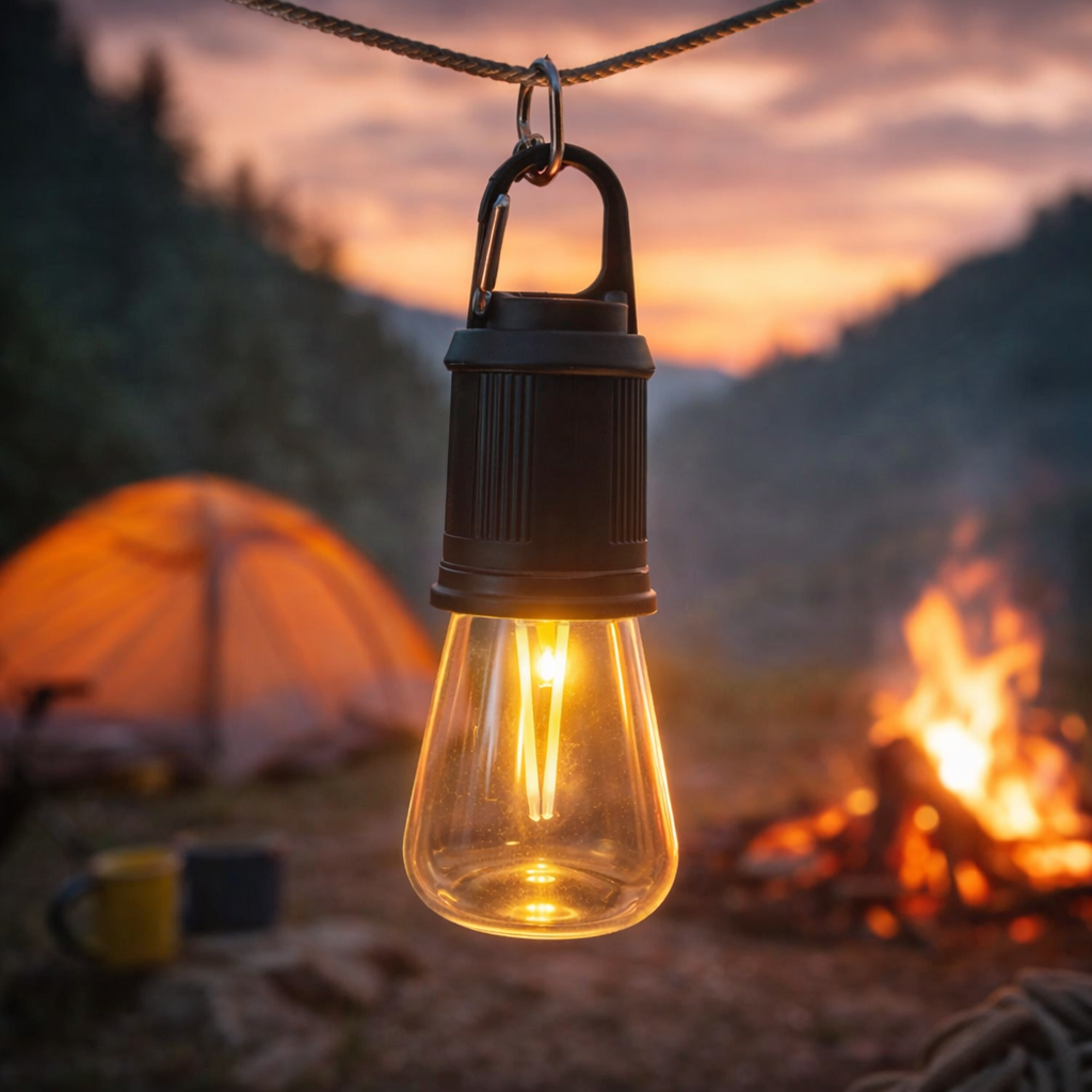 T02 Portable Hanging Camping Lamp – Type-C Rechargeable LED Bulb - Image 3