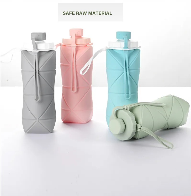 600ml Silicone Foldable Water Bottle | Portable Collapsible Bottle - Image 3