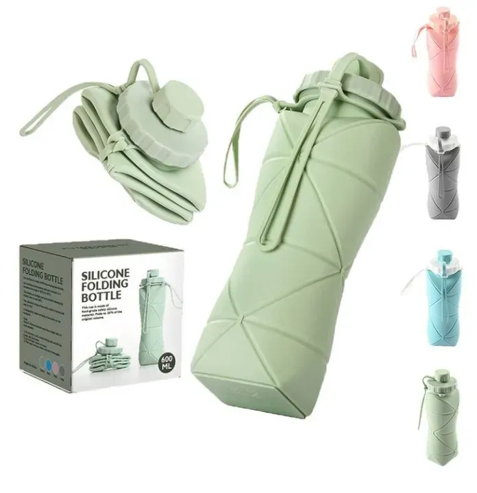 600ml Silicone Foldable Water Bottle | Portable Collapsible Bottle - Image 5